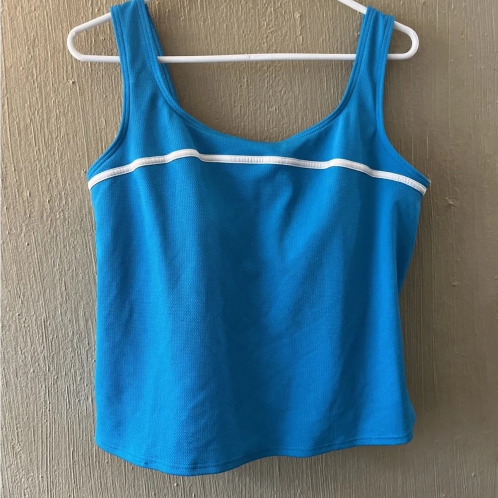 Lands End Swim Tankini Top Racerback Size 18w Style 193595 Blue White